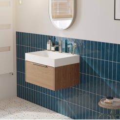 Saniselect Luca voorgemonteerd badmeubel met rvs greep incl. matte wastafel 60x45cm toffee