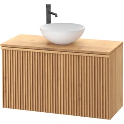 Ben Linea voorgemonteerd badmeubel incl. solid surface waskom 100cm eiken naturel kraangat links