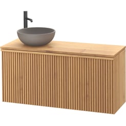 Ben Linea voorgemonteerd badmeubel incl. beton grijze waskom links 120cm eiken naturel