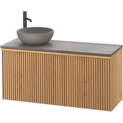 Ben Linea voorgemonteerd badmeubel incl. beton grijze waskom links 120cm eiken naturel/grijs beton