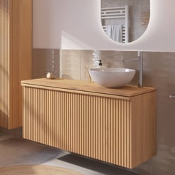 Ben Linea voorgemonteerd badmeubel incl. keramische waskom rechts 120cm eiken naturel