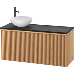 Ben Linea voorgemonteerd badmeubel incl. solid surface waskom links 120cm eiken naturel/zwart beton