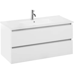 Ben Limara Wastafelmeubelset 100cm Glans Wit/Aluminium