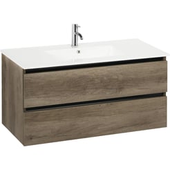 Ben Limara Wastafelmeubelset 100cm Nebraska Eiken/Mat Zwart