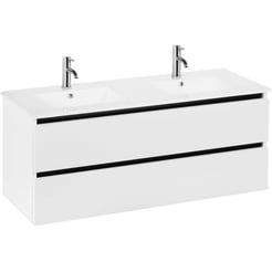 Ben Limara Wastafelmeubelset 120cm Glans Wit/Mat Zwart