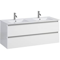 Ben Limara Wastafelmeubelset 121x46,5x52 cm Glans Wit, Greeplijst Alu