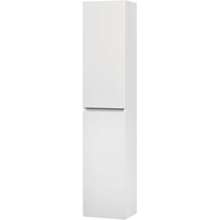 Ben Limara Hoge kast Links, 35x29x165 cm, Glans Wit/Aluminium