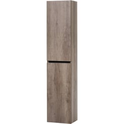 Ben Limara Hoge kast Links, 35x29x165 cm, Nebraska Eiken/Mat Zwart