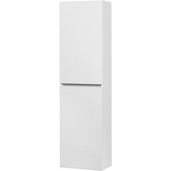 Ben Limara Hoge kast Links, 45x29x165 cm, Glans Wit/Aluminium