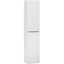 Ben Limara Hoge kast Rechts, 35x29x165 cm, Glans Wit/Aluminium