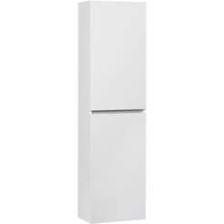 Ben Limara Hoge kast Rechts, 45x29x165 cm, Glans Wit/Aluminium