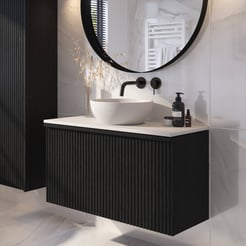 Ben Linea badmeubel met solid surface waskom 100cm eiken zwart