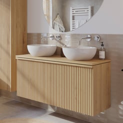 Ben Linea badmeubel met keramische waskommen 120cm eiken naturel