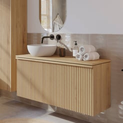 Ben Linea badmeubel met solid surface waskom 120cm links eiken naturel
