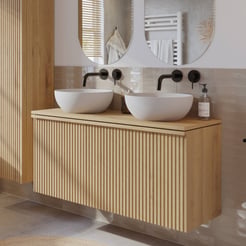 Ben Linea badmeubel met solid surface waskommen 120cm eiken naturel
