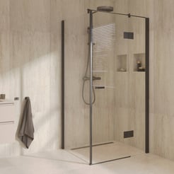 Ben Martino 3.0 douchecabine draaideur rechts incl. antikalk 100x90cm mat zwart