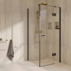 Ben Martino 3.0 douchecabine draaideur rechts incl. antikalk 90x90cm mat zwart