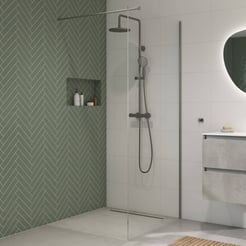 Saniselect Modella inloopdouche 120x210cm helder glas geborsteld grijs