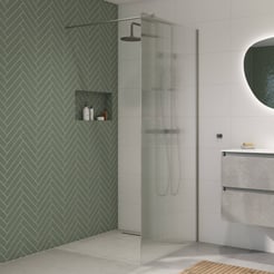 Saniselect Modella inloopdouche 100x210cm ribbel glas geborsteld grijs