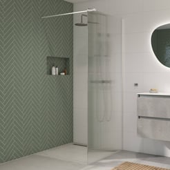 Saniselect Modella inloopdouche 120x210cm ribbel glas mat wit