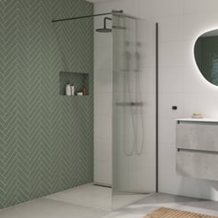 Saniselect Modella inloopdouche 120x210cm ribbel glas mat zwart