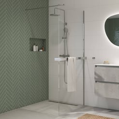 Saniselect Modella inloopdouche 90x210cm helder glas incl. handdoekhouder chroom