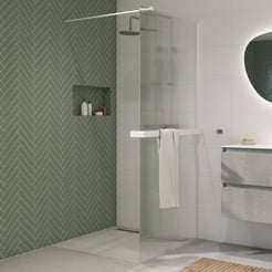 Saniselect Modella inloopdouche 120x210cm ribbel glas incl. handdoekhouder mat wit