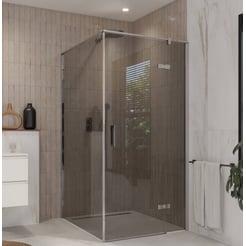 Ben Meteora douchecabine 100x120x200cm rechtsdraaiend chroom grijs glas