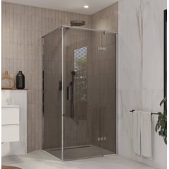 Ben Meteora douchecabine 100x90x200cm rechtsdraaiend chroom grijs glas