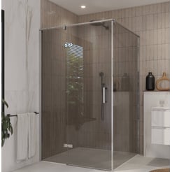 Ben Meteora douchecabine 120x140x200cm linksdraaiend chroom grijs glas