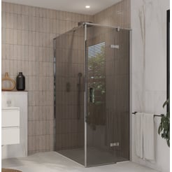 Ben Meteora douchecabine 80x140x200cm rechtsdraaiend chroom grijs glas