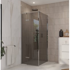 Ben Meteora douchecabine 80x80x200cm linksdraaiend chroom grijs glas