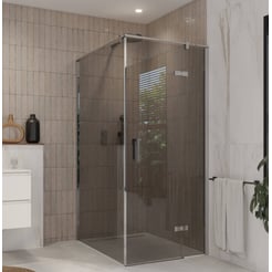 Ben Meteora douchecabine 90x140x200cm rechtsdraaiend chroom grijs glas