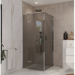 Ben Meteora douchecabine 90x100x200cm linksdraaiend chroom grijs glas