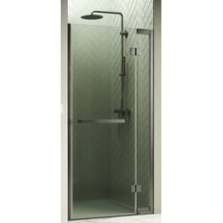 Novellini N180 1B Nisdraaideur 98,5-100x200 cm Brushed Black Chrome Helder Glas