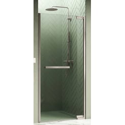Novellini N180 1B Nisdraaideur 88,5-90x200 cm Brushed Inox Helder Glas