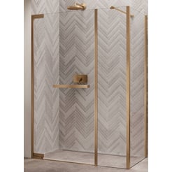 Novellini N180 F Zijwand i.c.m. G+F in lijn 87,5-89,5x200 cm Wit Mat Helder Glas