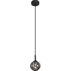 Ben Rana Plafondlamp Ø 10x150 cm Zwart/Smoke Glass