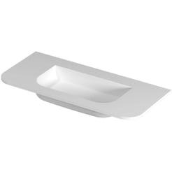 Saniselect Orbido wastafel zonder kraangat 100x45x1,5cm mat wit