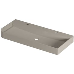 Saniselect Orbido wastafel 2 kraangaten 100x45x10cm mat beige zand