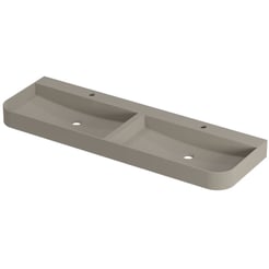 Saniselect Orbido wastafel 2 kraangaten 140x45x10cm mat beige zand