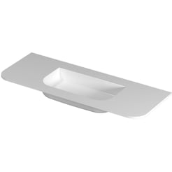 Saniselect Orbido wastafel zonder kraangat 120x45x1,7cm glans wit