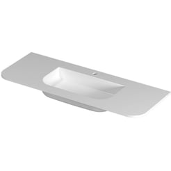 Saniselect Orbido wastafel 1 kraangat 120x45x1,7cm glans wit