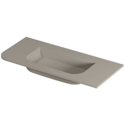 Saniselect Orbido wastafel zonder kraangat 100x45x1,7cm mat beige zand