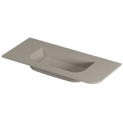 Saniselect Orbido wastafel zonder kraangat 100x45x1,7cm mat beige zand