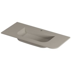 Saniselect Orbido wastafel 1 kraangat 100x45x1,7cm mat beige zand