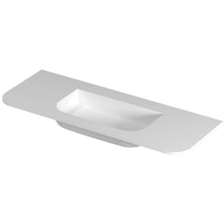 Saniselect Orbido wastafel zonder kraangat 120x45x1,7cm mat wit