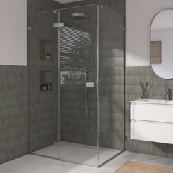 Ben Parret Douchecabine met draaideur incl. antikalk 120x90x210 cm geborsteld grijs