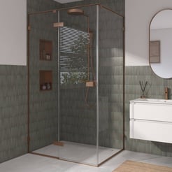 Ben Parret Douchecabine met draaideur incl. antikalk 120x90x210 cm geborsteld koper