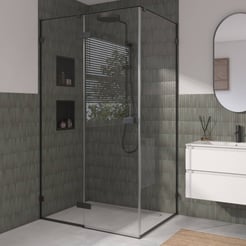 Ben Parret Douchecabine met draaideur incl. antikalk 120x90x210 cm mat zwart